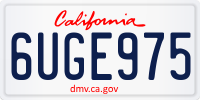 CA license plate 6UGE975