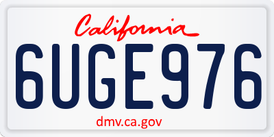 CA license plate 6UGE976