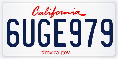 CA license plate 6UGE979
