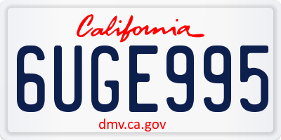 CA license plate 6UGE995