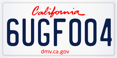 CA license plate 6UGF004