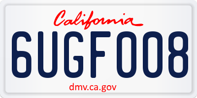 CA license plate 6UGF008