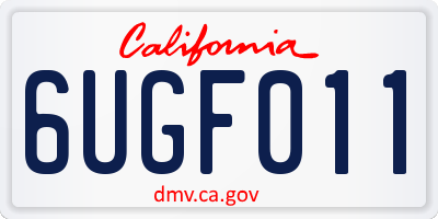 CA license plate 6UGF011