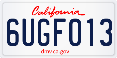 CA license plate 6UGF013