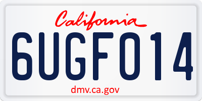 CA license plate 6UGF014