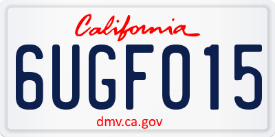 CA license plate 6UGF015