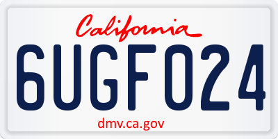 CA license plate 6UGF024