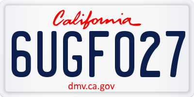 CA license plate 6UGF027