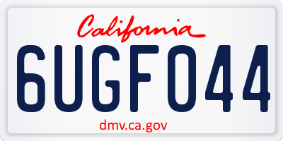 CA license plate 6UGF044
