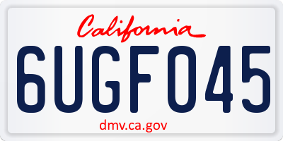 CA license plate 6UGF045