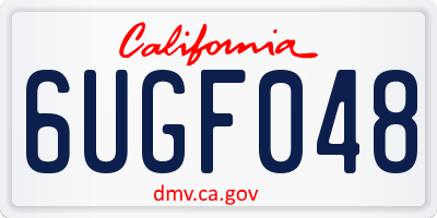 CA license plate 6UGF048