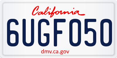 CA license plate 6UGF050
