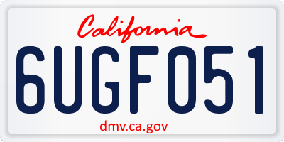 CA license plate 6UGF051
