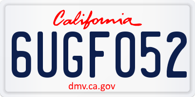 CA license plate 6UGF052