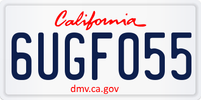 CA license plate 6UGF055