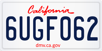 CA license plate 6UGF062