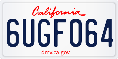 CA license plate 6UGF064