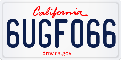 CA license plate 6UGF066
