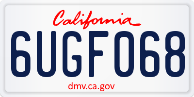 CA license plate 6UGF068