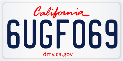 CA license plate 6UGF069