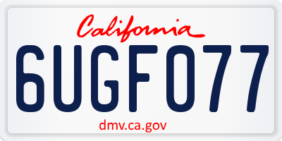 CA license plate 6UGF077