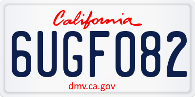 CA license plate 6UGF082