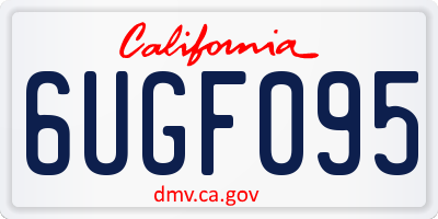 CA license plate 6UGF095