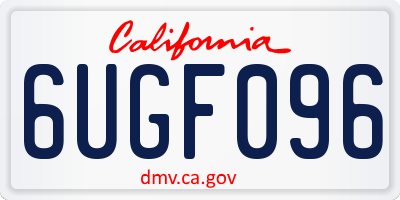 CA license plate 6UGF096