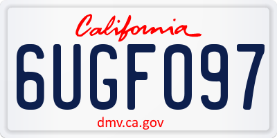 CA license plate 6UGF097