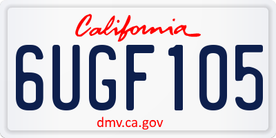 CA license plate 6UGF105
