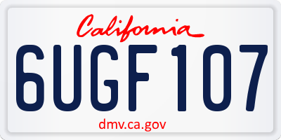 CA license plate 6UGF107