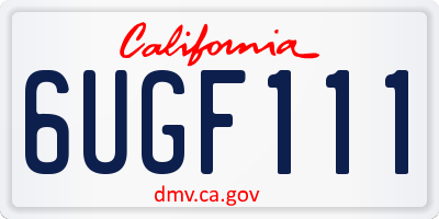 CA license plate 6UGF111