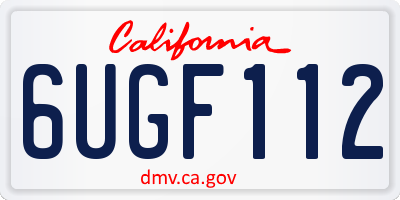 CA license plate 6UGF112
