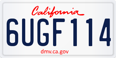 CA license plate 6UGF114