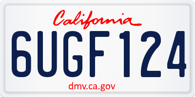 CA license plate 6UGF124