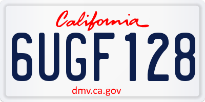 CA license plate 6UGF128