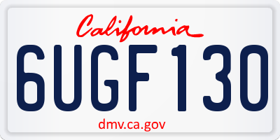 CA license plate 6UGF130