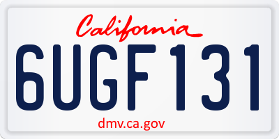 CA license plate 6UGF131