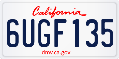 CA license plate 6UGF135