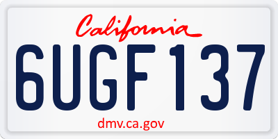 CA license plate 6UGF137