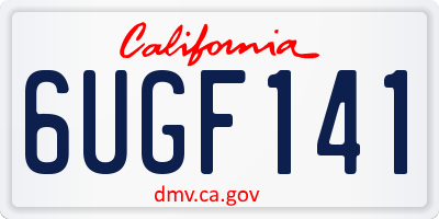 CA license plate 6UGF141