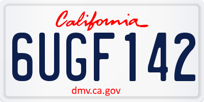 CA license plate 6UGF142