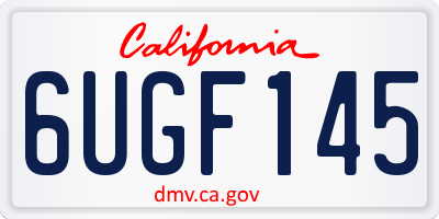 CA license plate 6UGF145