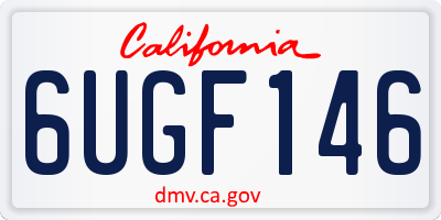 CA license plate 6UGF146