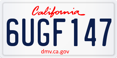 CA license plate 6UGF147