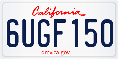 CA license plate 6UGF150