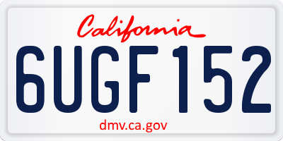 CA license plate 6UGF152