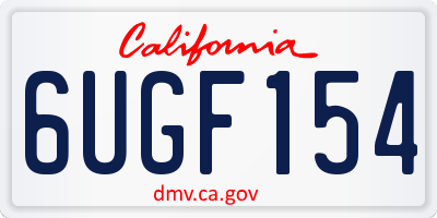 CA license plate 6UGF154