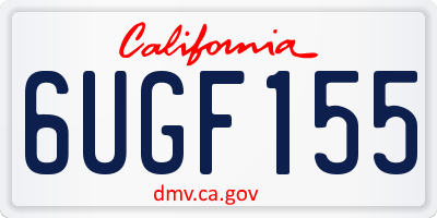 CA license plate 6UGF155