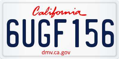 CA license plate 6UGF156